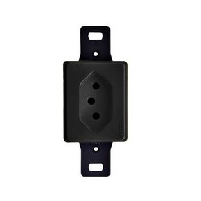 Tomada 2P+T 20A + Inter simples 10A 250V Preto sem placa 14009-2 Pezzi